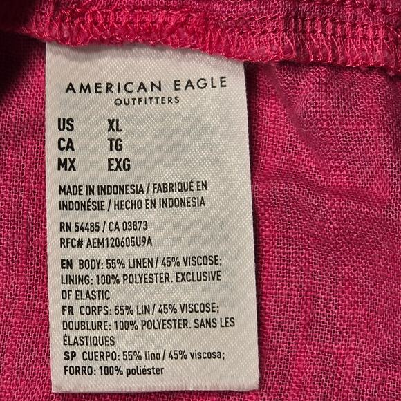 American Eagle Pink Crop Tank Top Adjustable Spaghetti Straps Women Size XL Slit - Picture 4 of 9